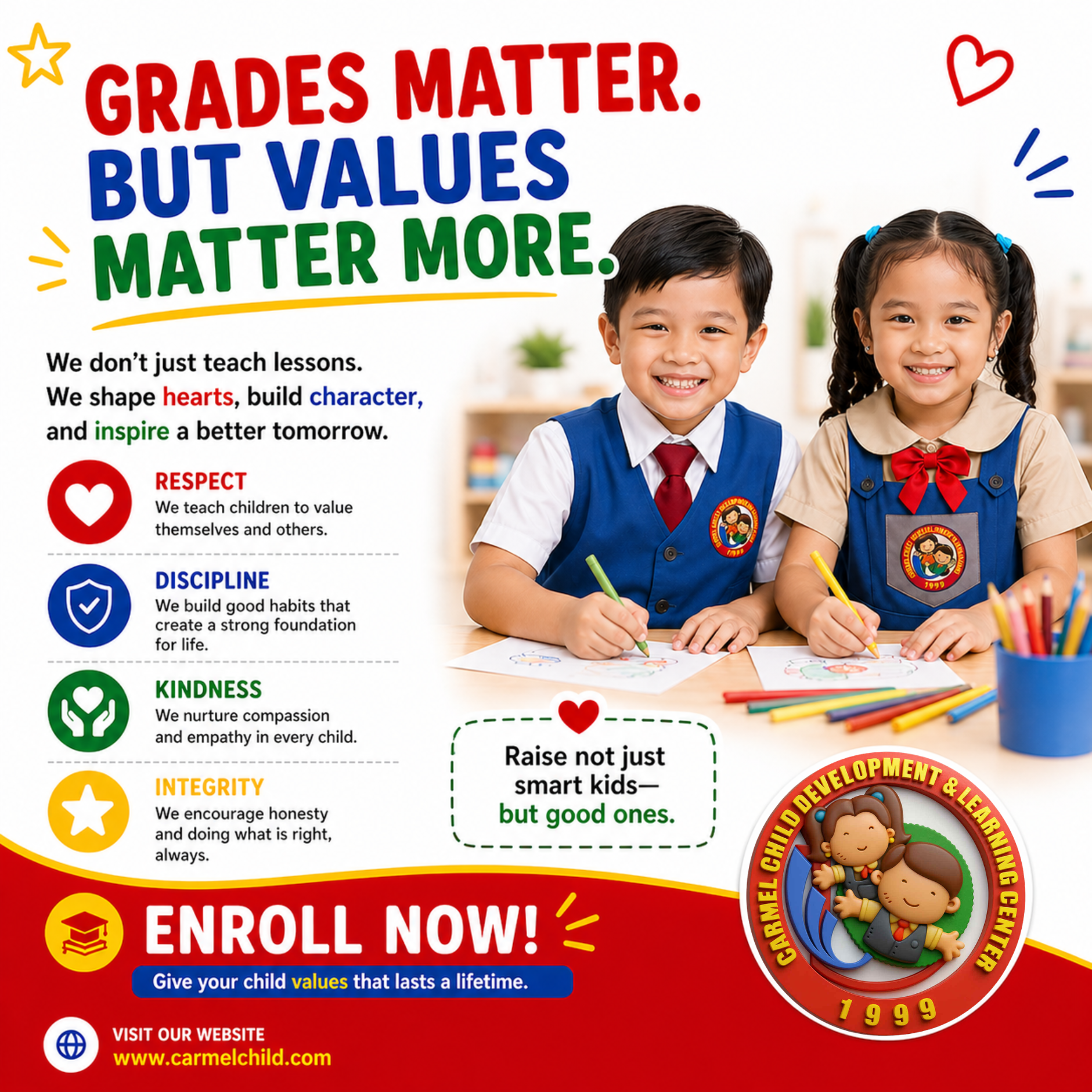 Grades matter but values matter more
